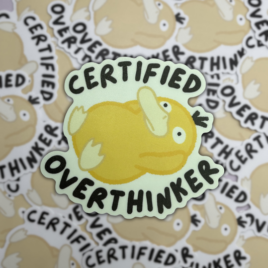 Pokemon Psyduck Certified Overthinker Sticker