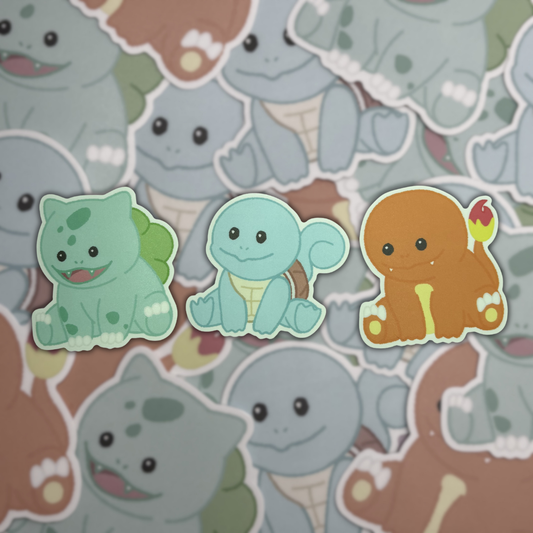 Pokemon Original Starters Cuties Stickers