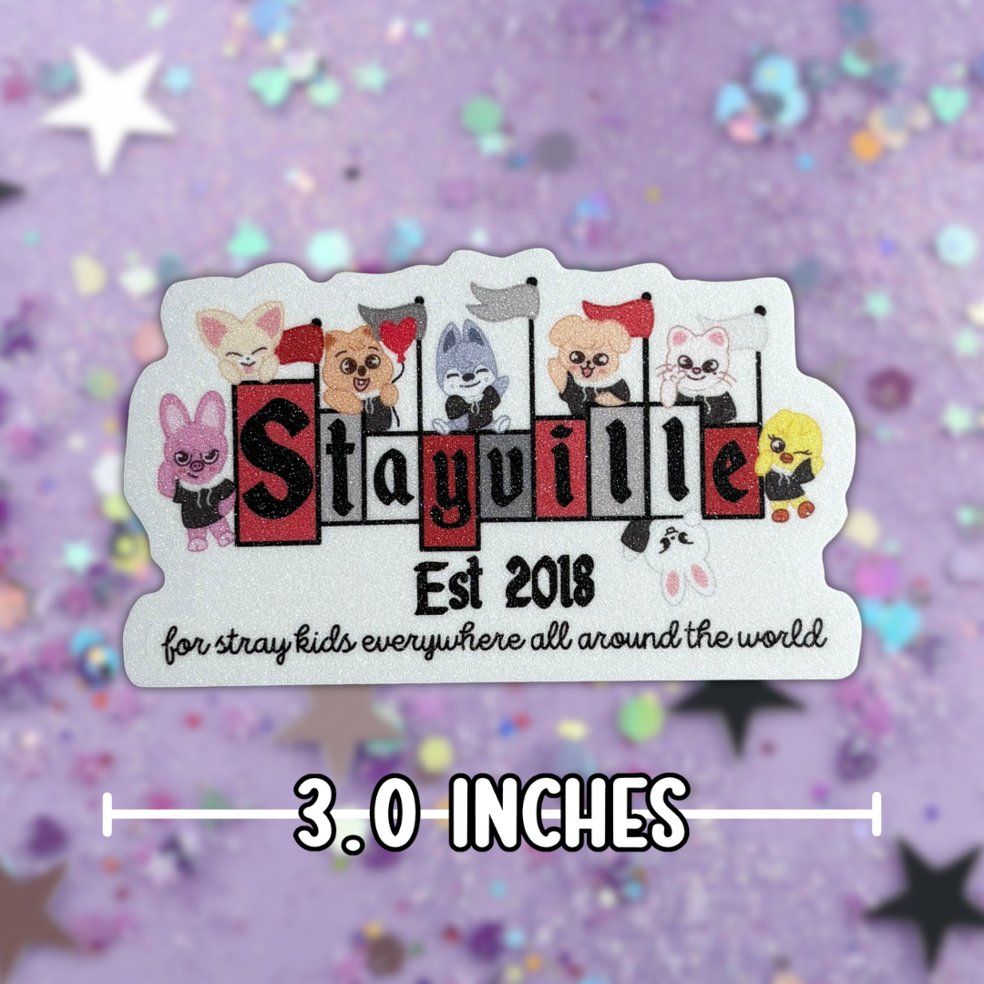 Stray Kids SKZOO Stayville Sand Glitter Frosted Sticker