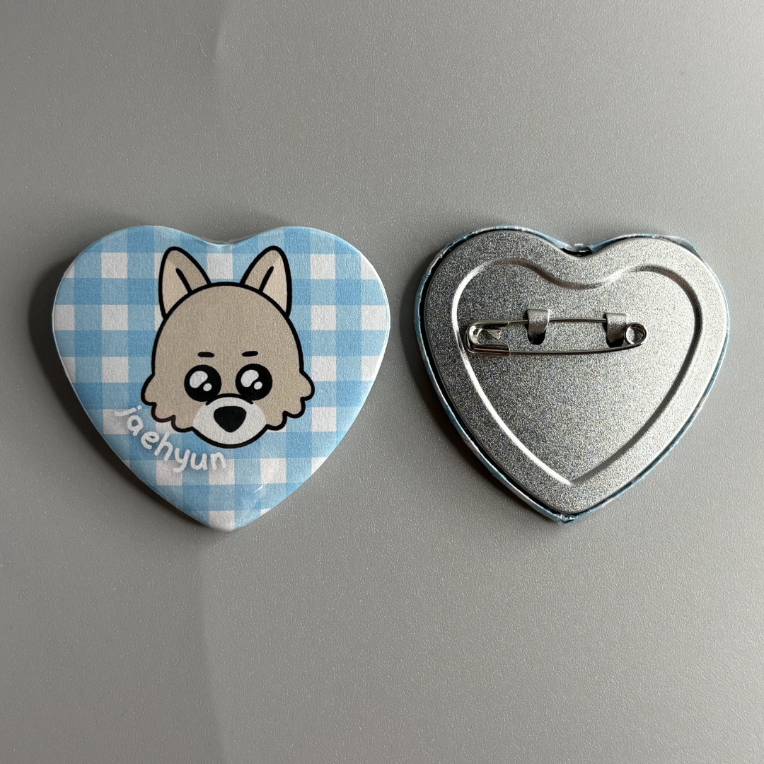 BoyNextDoor BBNexDo Character Handmade Heart Shaped Pin Back Buttons