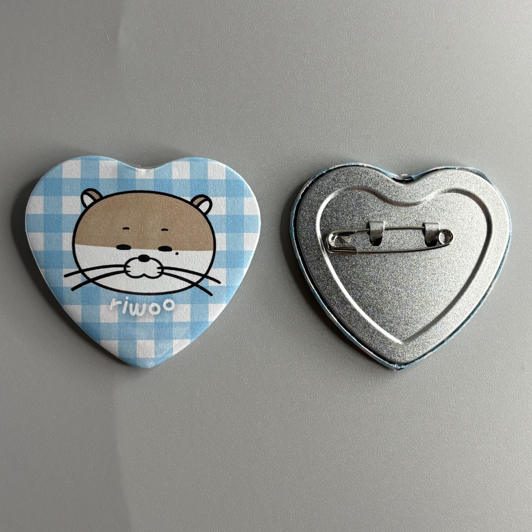 BoyNextDoor BBNexDo Character Handmade Heart Shaped Pin Back Buttons