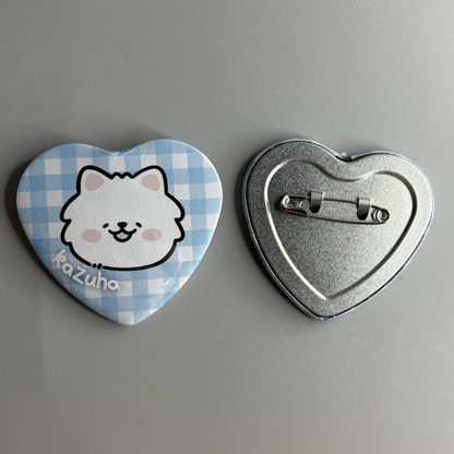 Le Sserafim Fim's Club Character Handmade Heart Shaped Pin Back Buttons