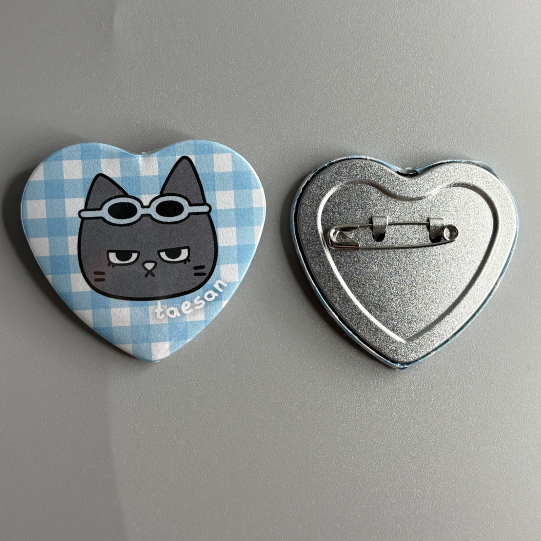 BoyNextDoor BBNexDo Character Handmade Heart Shaped Pin Back Buttons