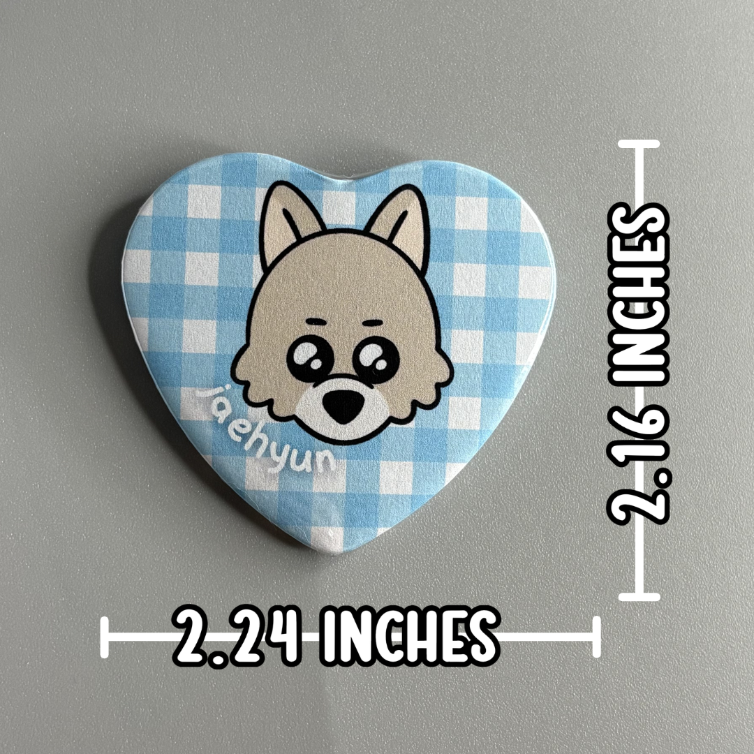 BoyNextDoor BBNexDo Character Handmade Heart Shaped Pin Back Buttons