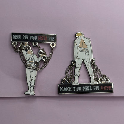 Stray Kids Bangchan and Hyunjin Red Lights Enamel Pins
