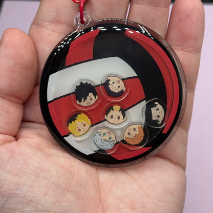 Haikyuu Nekoma Starting Lineup Shaker Keychain