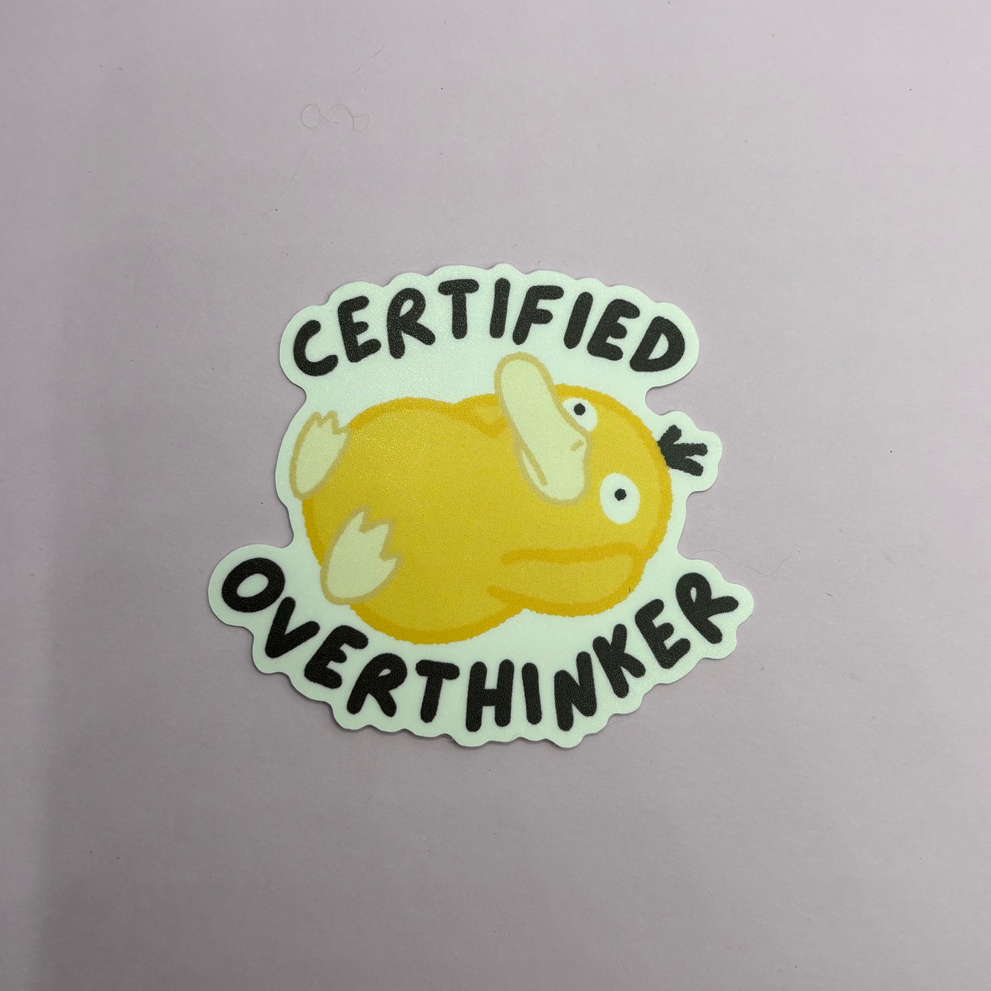 Pokemon Psyduck Certified Overthinker Sticker
