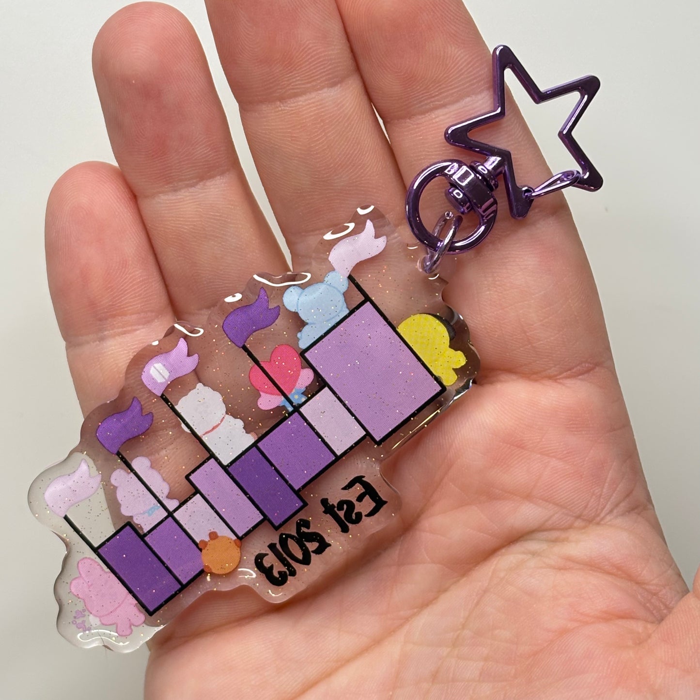 BTS ARMYland Glitter Epoxy Keychain