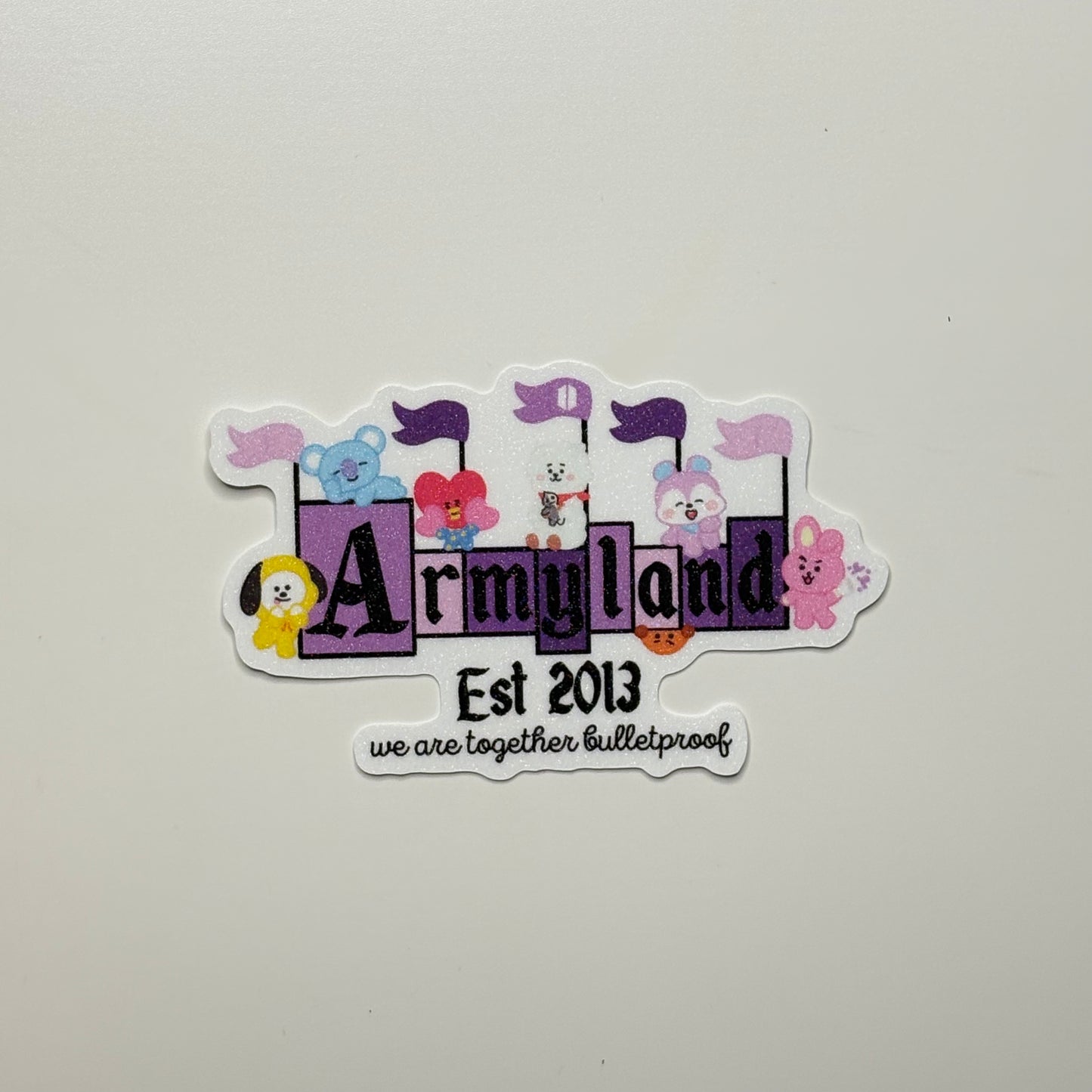 BTS ARMYland Glitter Frosted Sticker