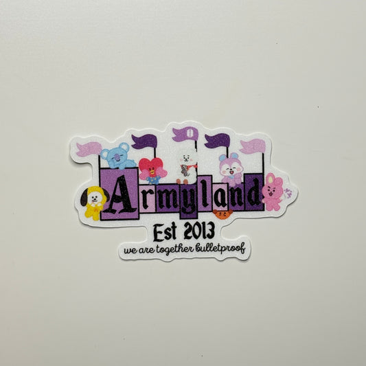 BTS ARMYland Glitter Frosted Sticker