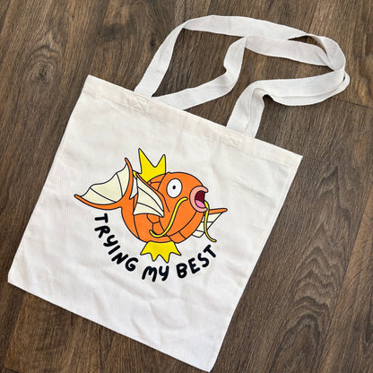 Magikarp Trying My Best Tote Bag