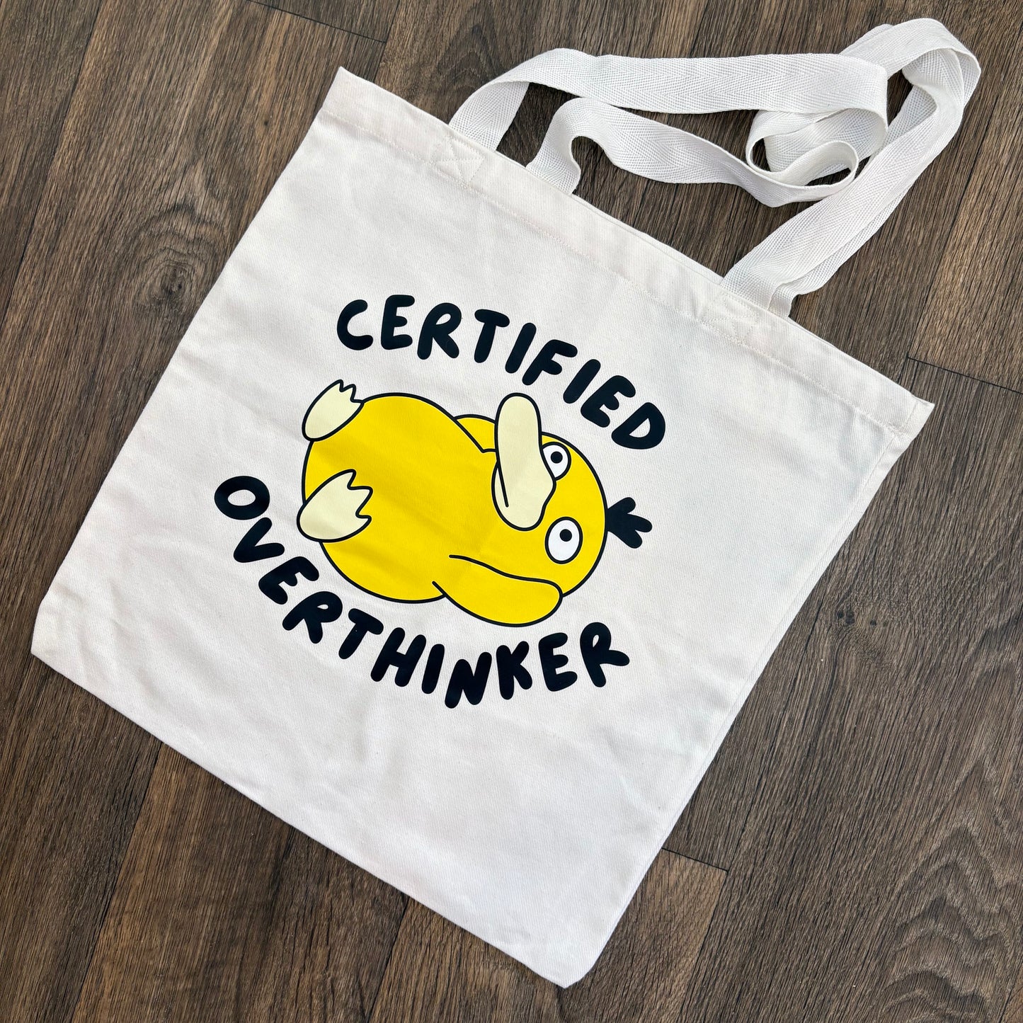 Psyduck Certified Overthinker Tote Bag
