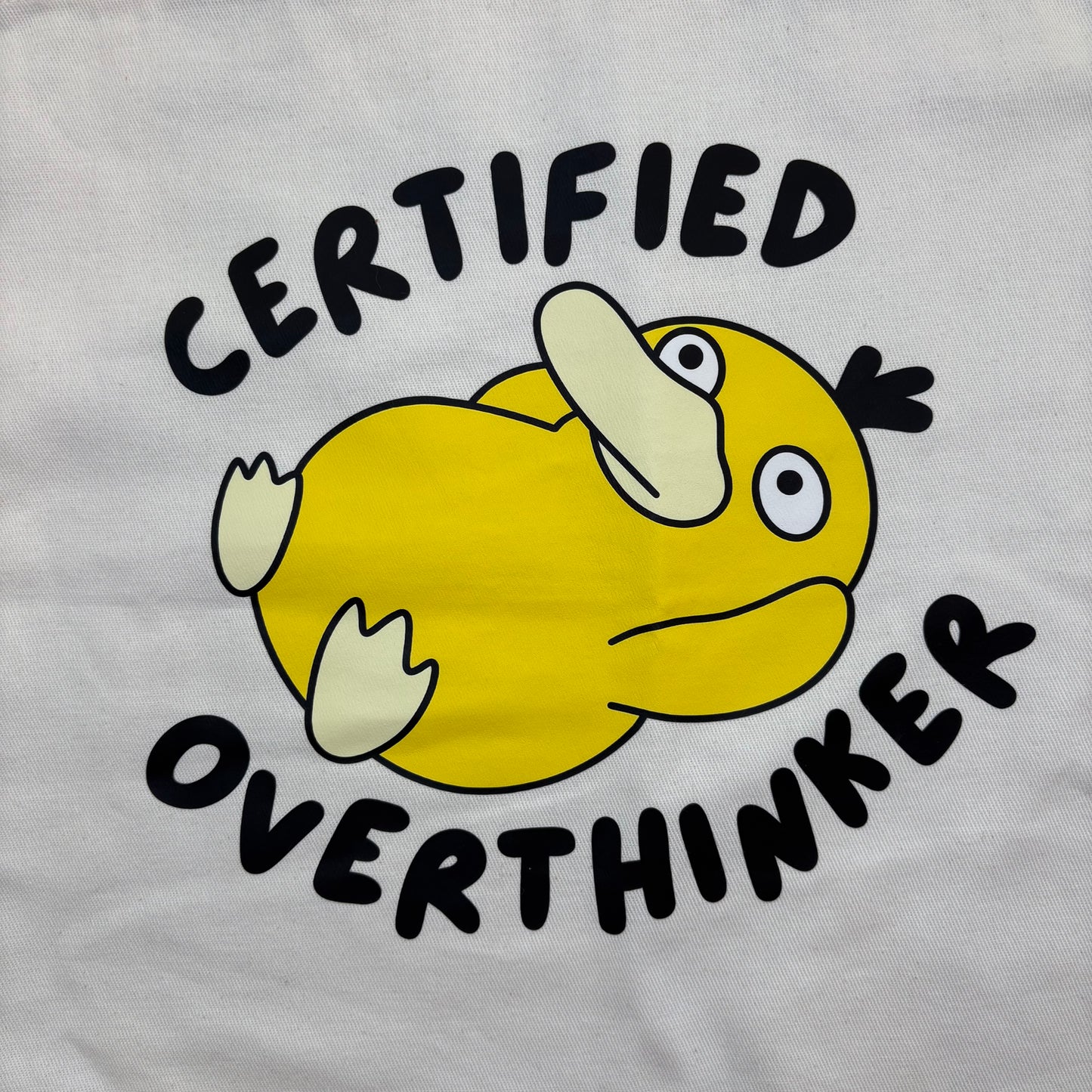Psyduck Certified Overthinker Tote Bag