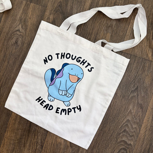 Quagsire No Thoughts Head Empty Tote Bag