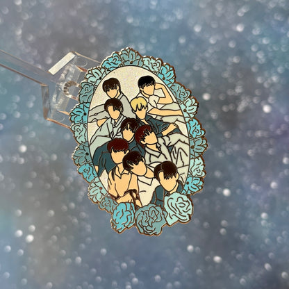 ZeroBaseOne ZB1 Blue Roses Group Enamel Pin