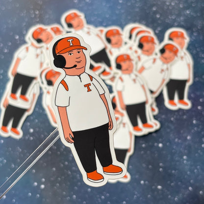 Tennessee Vols Football Football Coach Parody Character Sticker