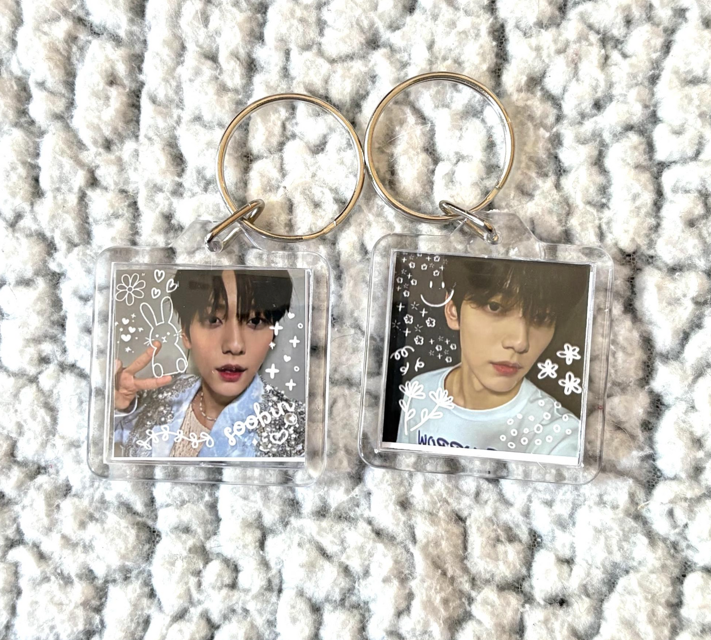 TXT Double-Sided Square Keychain