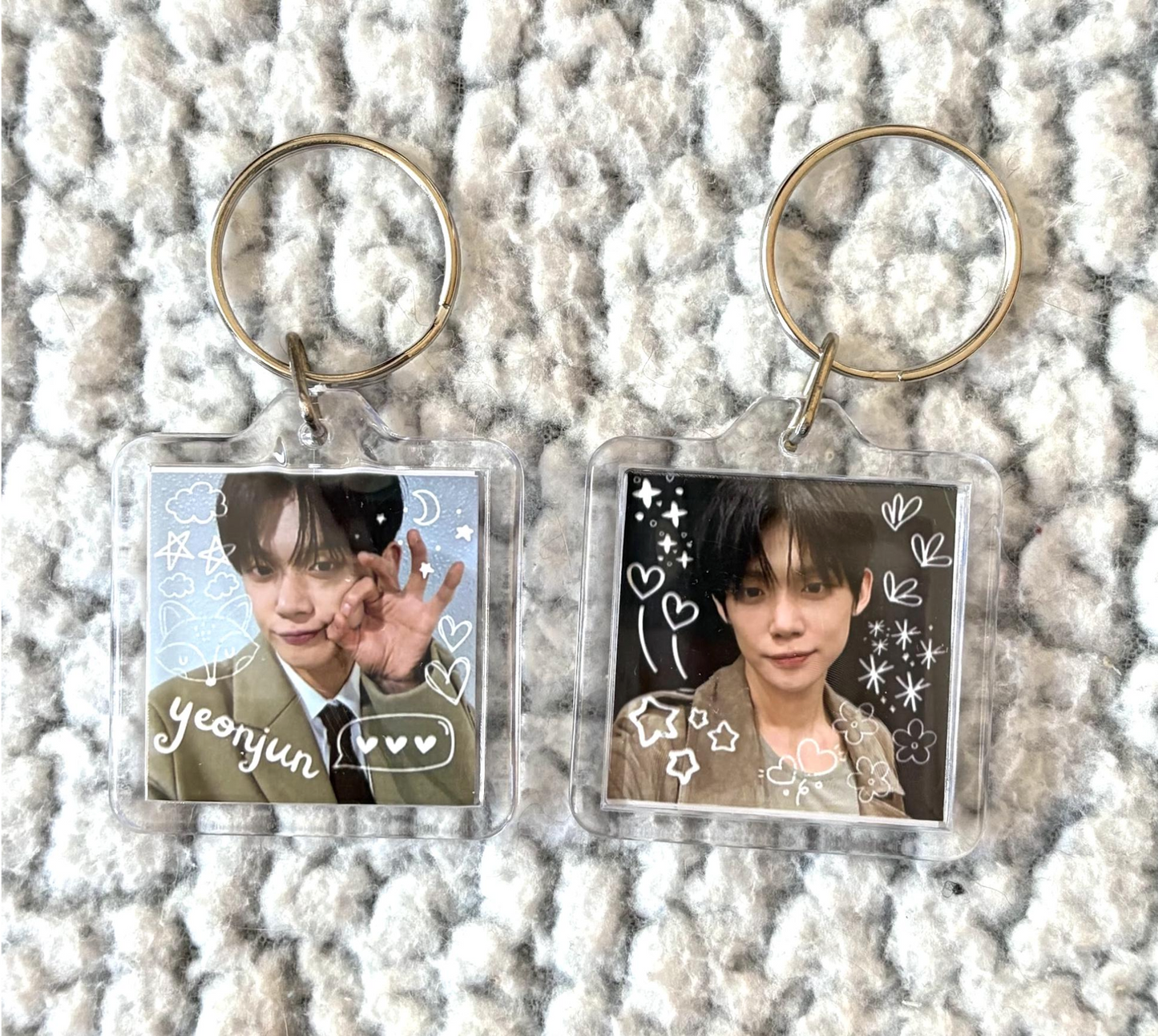 TXT Double-Sided Square Keychain
