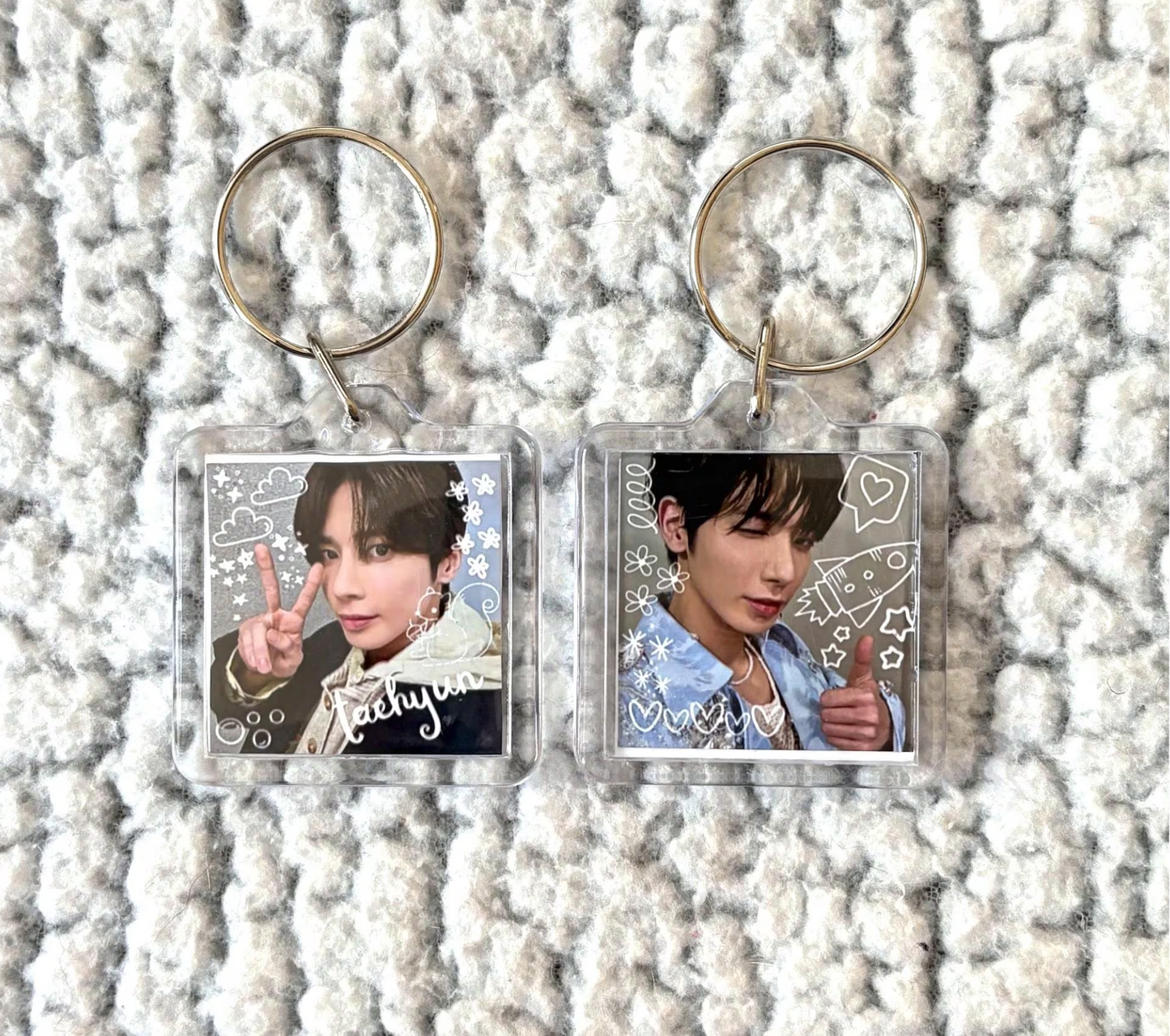 TXT Double-Sided Square Keychain