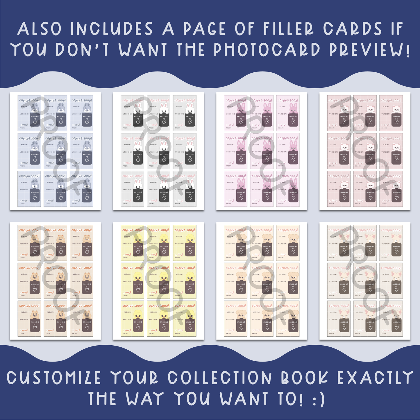 Stray Kids Photocard Collection Filler Card Canva Customizable Template