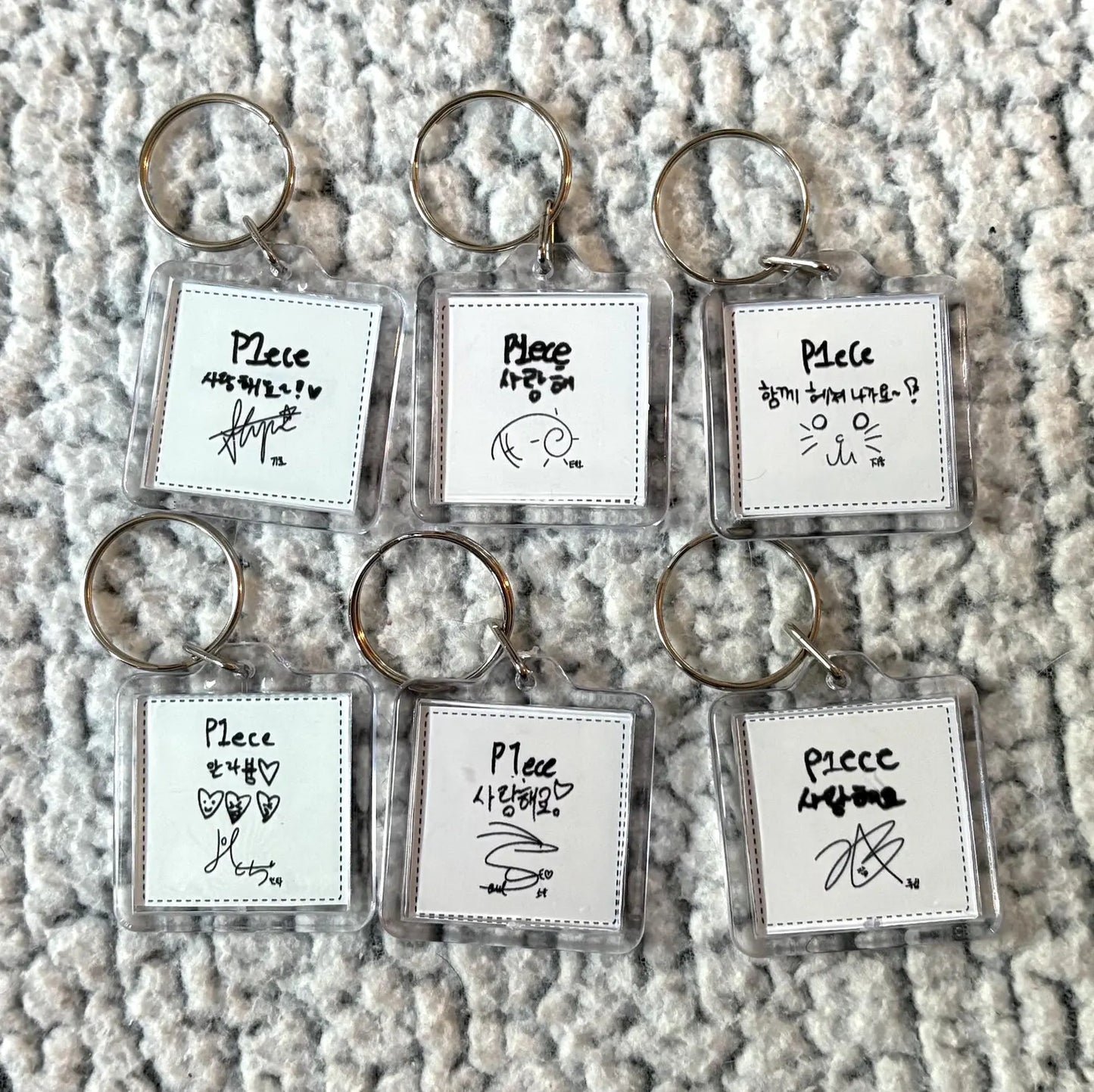 P1Harmony Member Photo and Handwriting Square Keychain