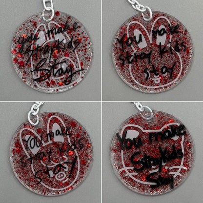 Stray Kids SKZ SKZOO and Handwriting Resin Glitter Keychain