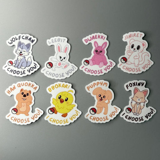 Stray Kids SKZ SKZOO Pokemon Inspired Sand Glitter Frosted Sticker