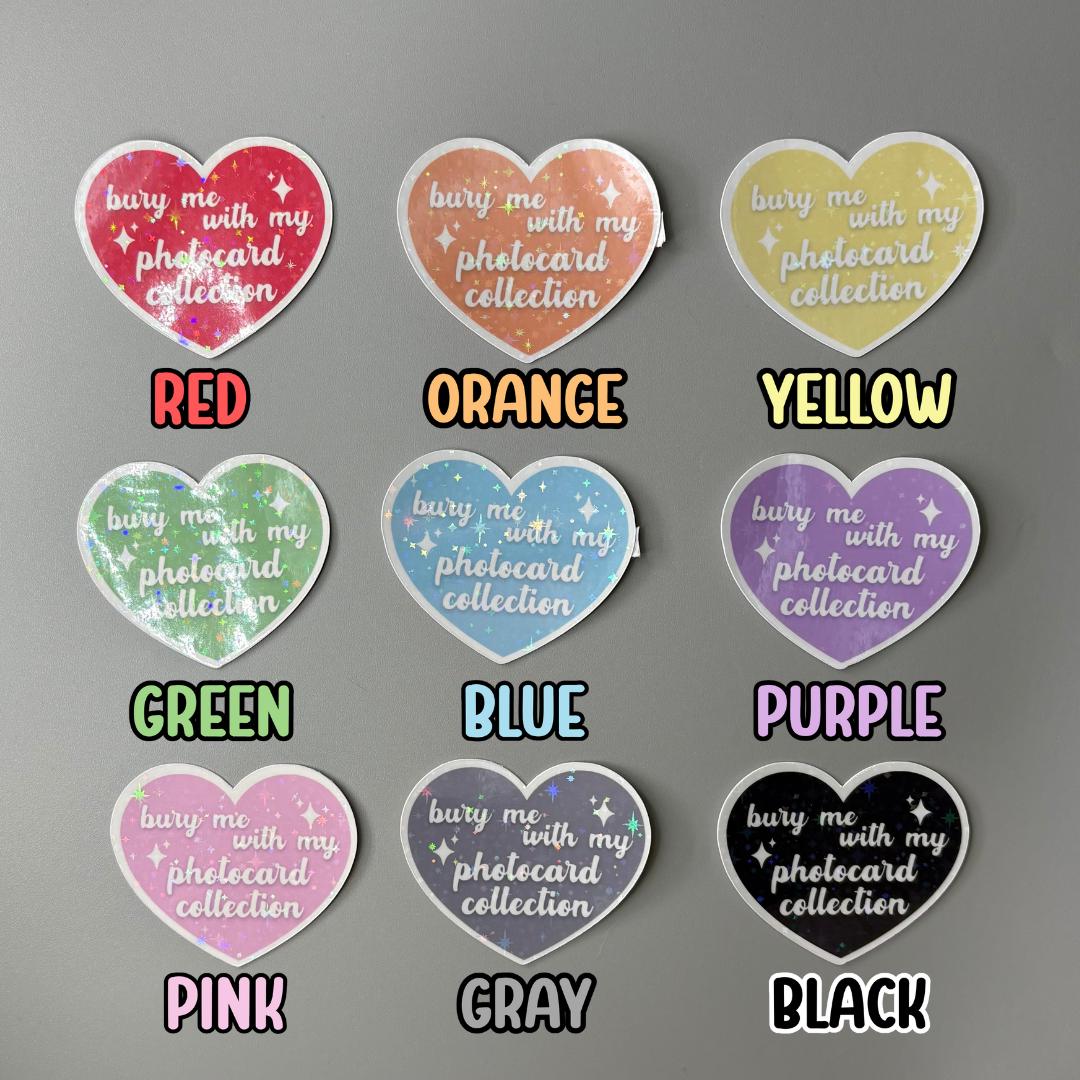 Bury Me With My Photocard Collection Holographic Heart Sticker