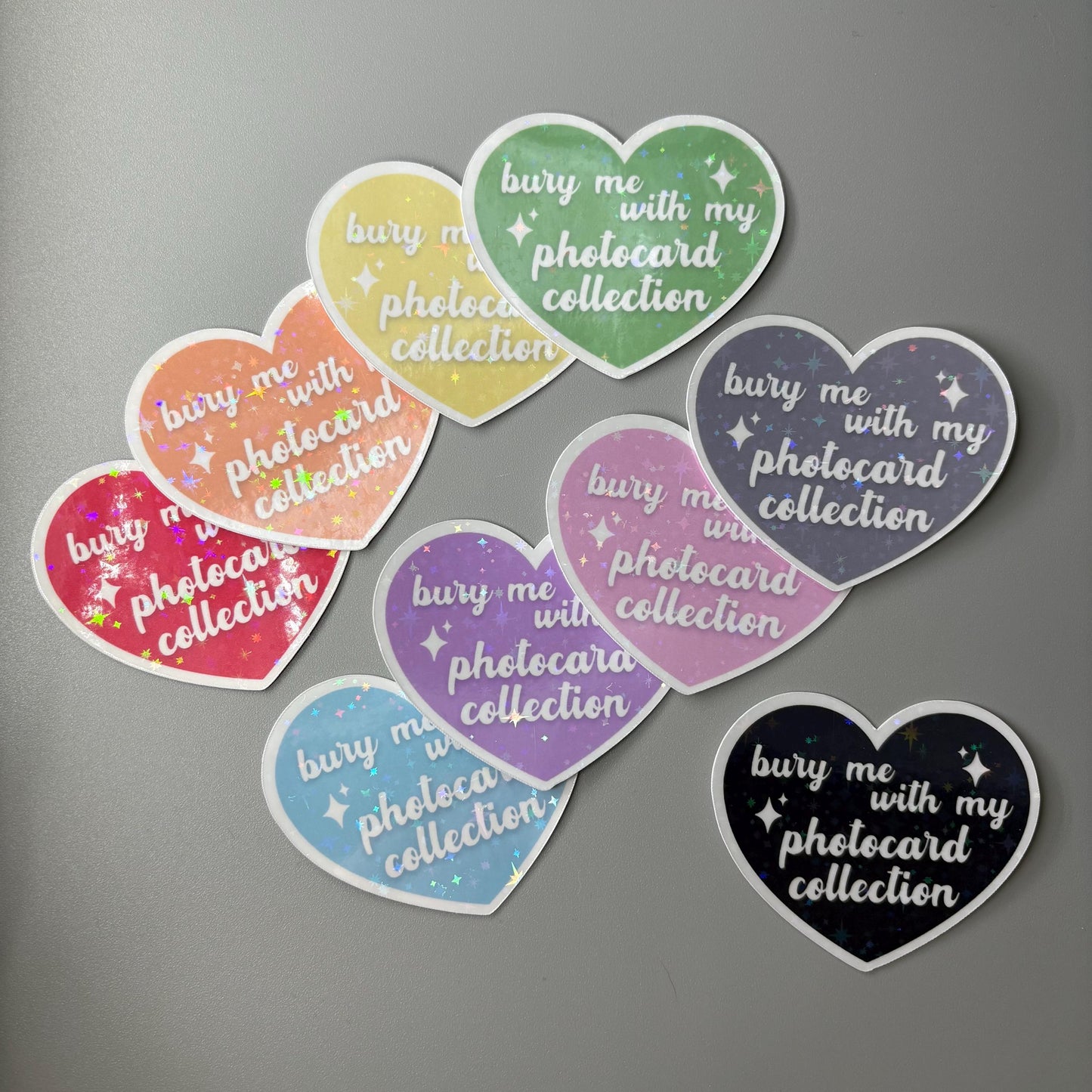 Bury Me With My Photocard Collection Holographic Heart Sticker