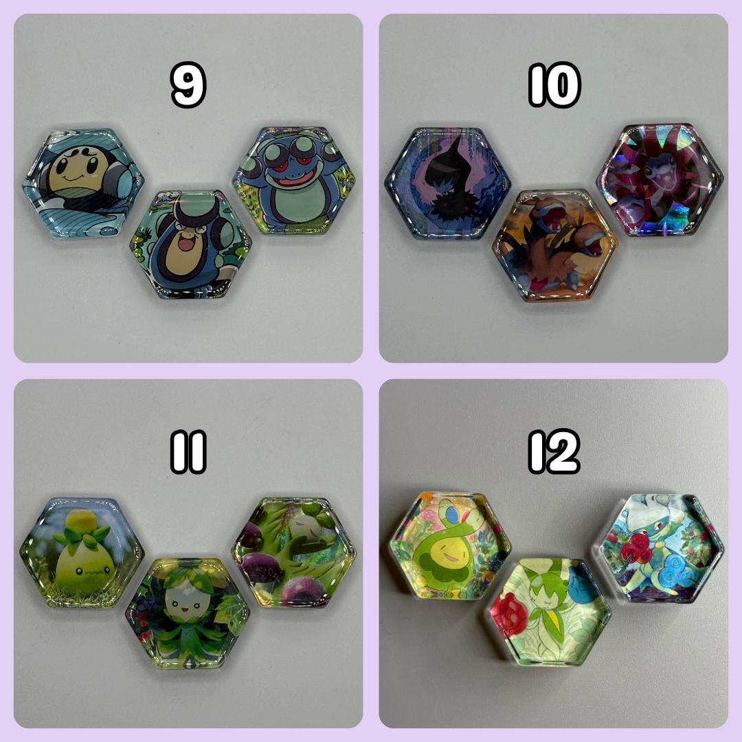 Upcycled Pokemon TCG Trading Card Evolution Refrigerator Magnets