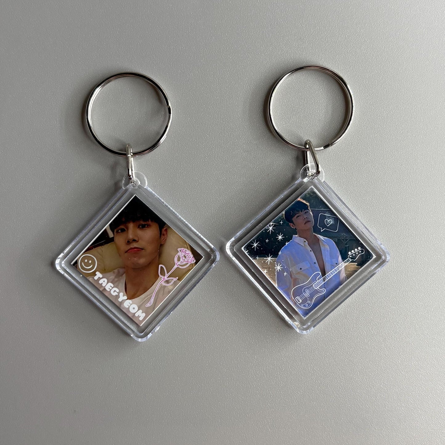 The Rose Double Sided Photo Keychains