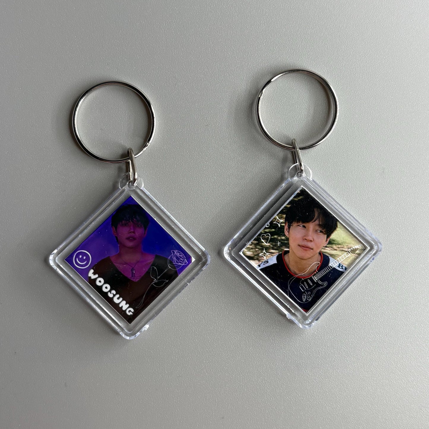 The Rose Double Sided Photo Keychains