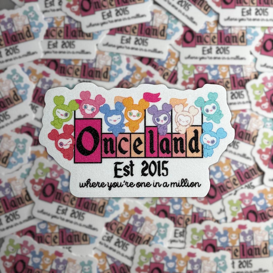 Onceland Twice Once Lovelys Fandom Kpop Sand Glitter Frosted Sticker
