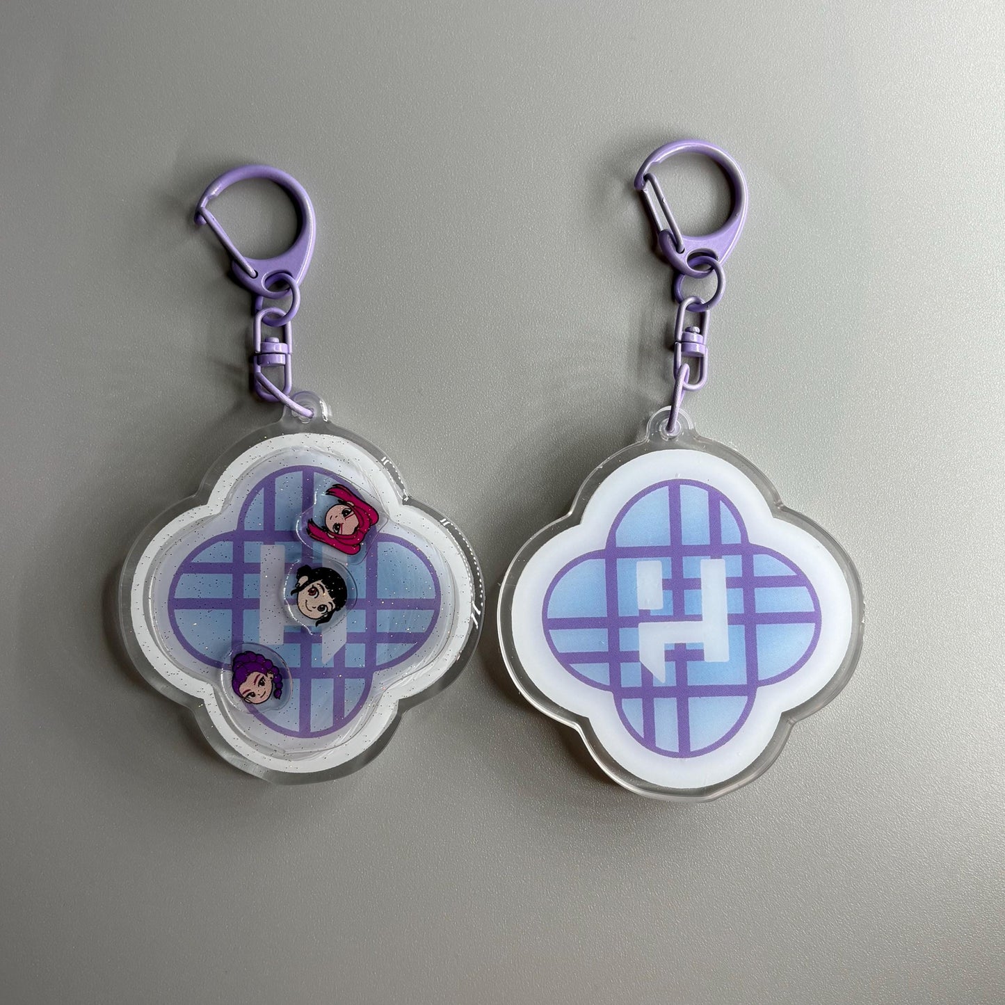 Kpop Demon Hunters Huntrix Lightstick Members Shaker Glitter Epoxy Keychain