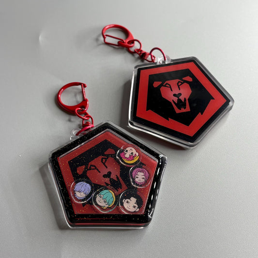 Kpop Demon Hunters Saja Boys Lightstick Members Shaker Glitter Epoxy Keychain