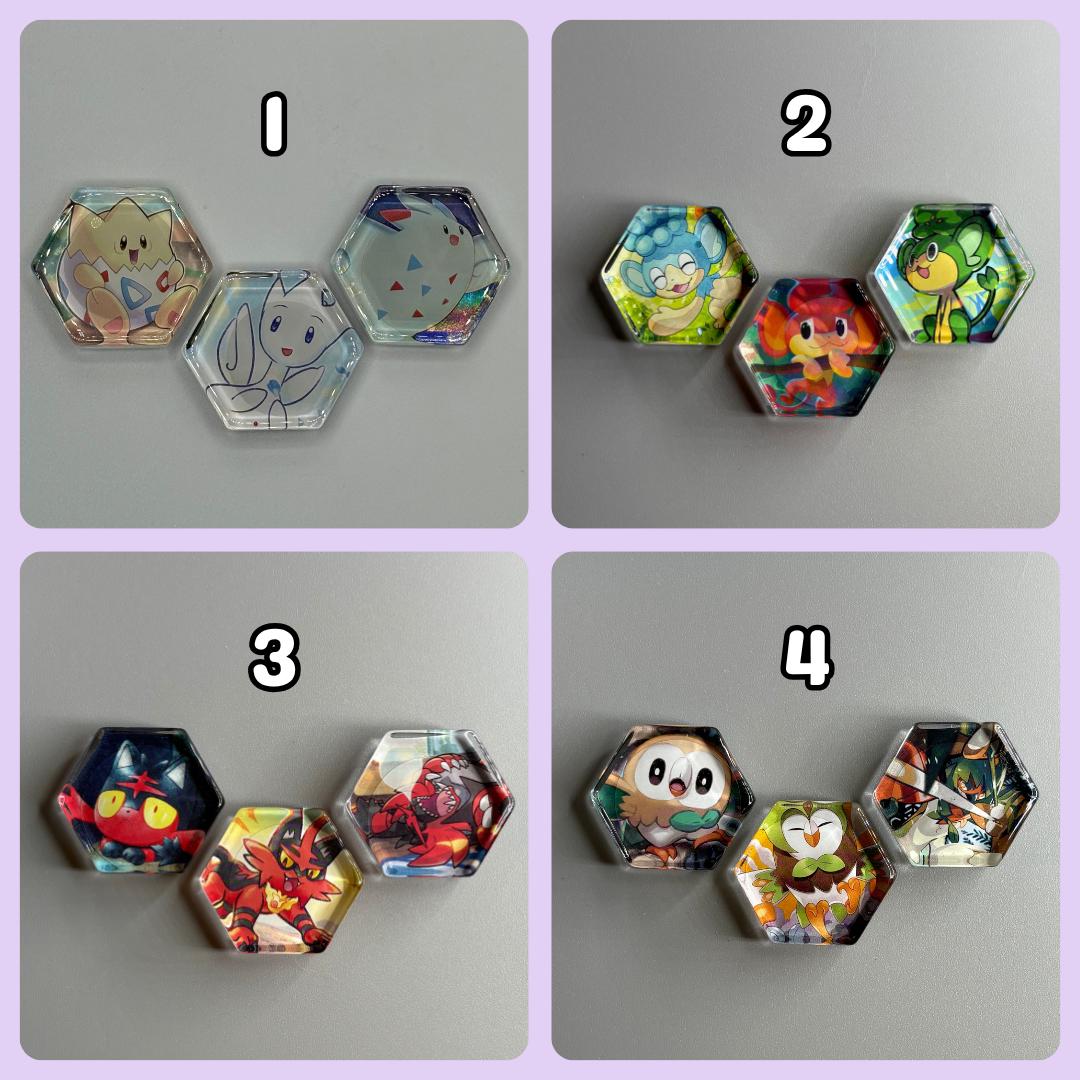 Upcycled Pokemon TCG Trading Card Evolution Refrigerator Magnets