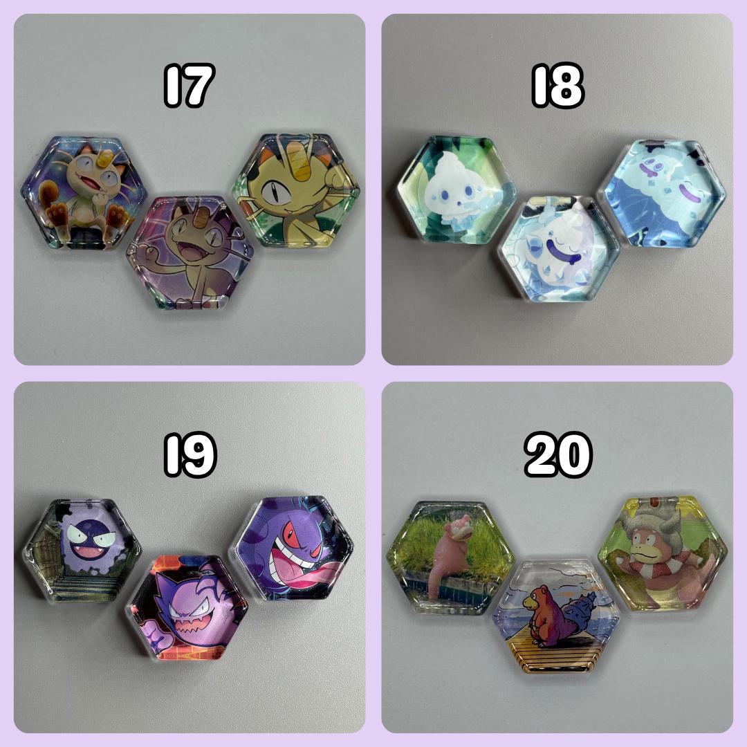 Upcycled Pokemon TCG Trading Card Evolution Refrigerator Magnets