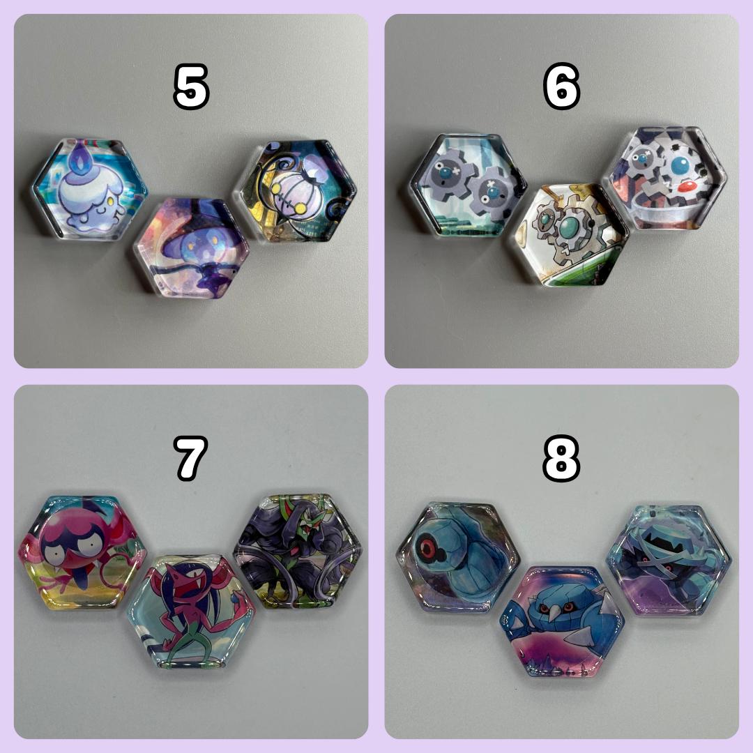 Upcycled Pokemon TCG Trading Card Evolution Refrigerator Magnets