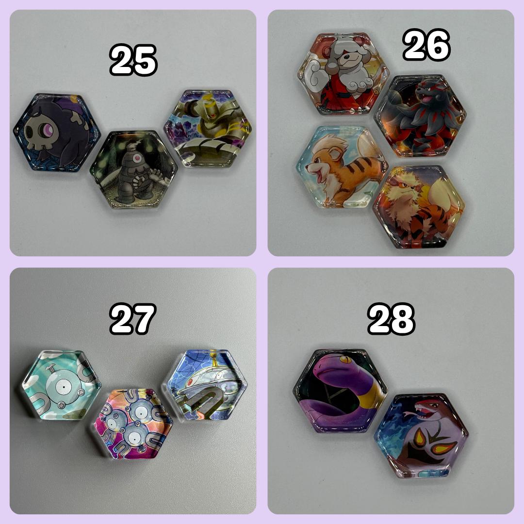Upcycled Pokemon TCG Trading Card Evolution Refrigerator Magnets
