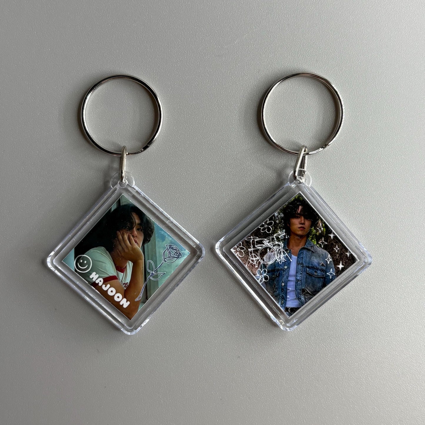 The Rose Double Sided Photo Keychains