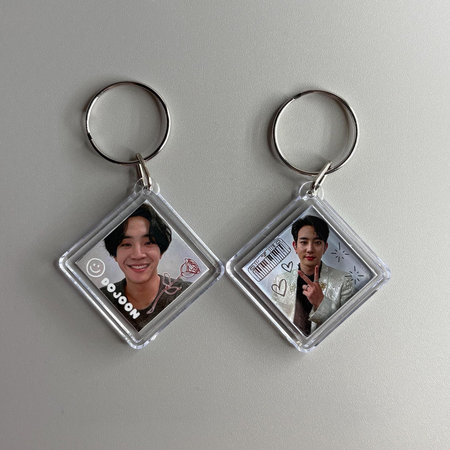 The Rose Double Sided Photo Keychains