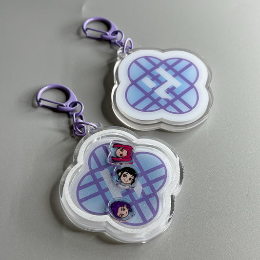 Kpop Demon Hunters Huntrix Lightstick Members Shaker Glitter Epoxy Keychain