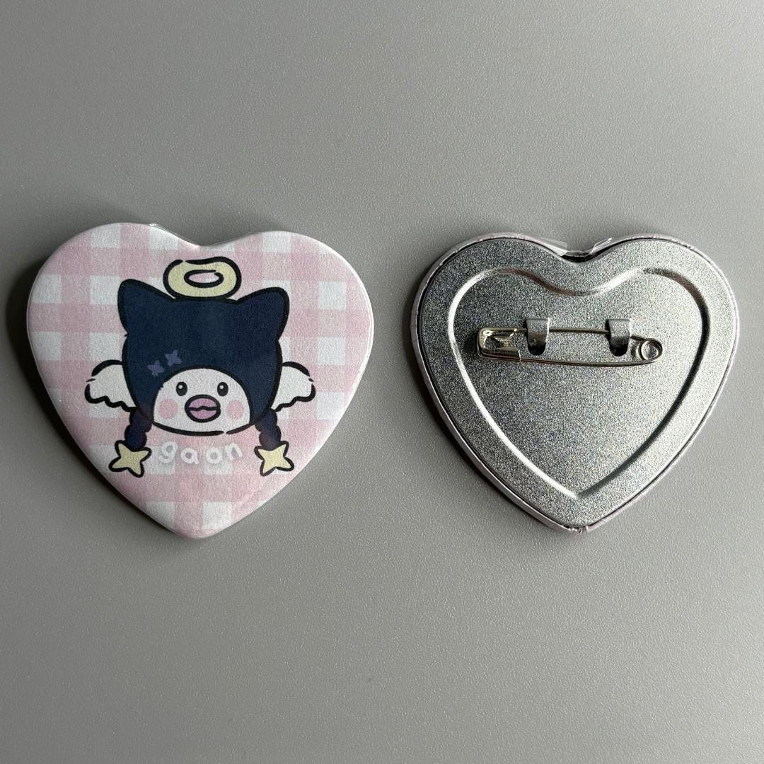 Xdinary Heroes Xdinary Monsters Character Handmade Heart Shaped Pin Back Buttons