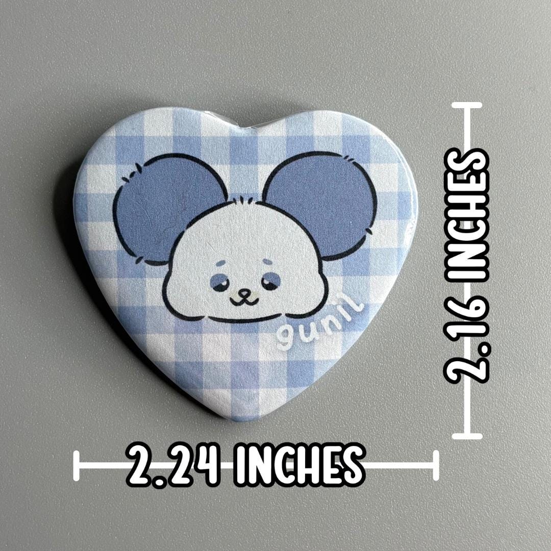 Xdinary Heroes Xdinary Monsters Character Handmade Heart Shaped Pin Back Buttons