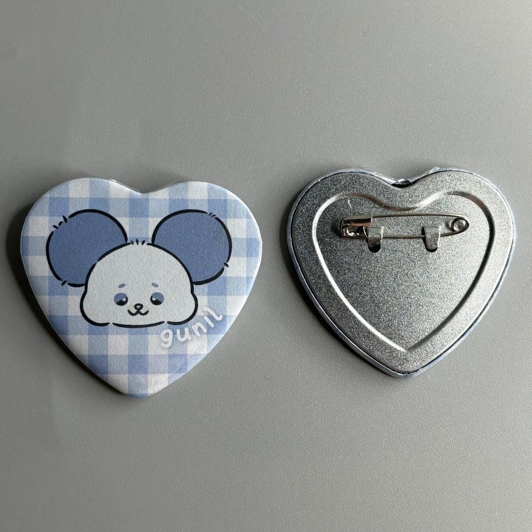 Xdinary Heroes Xdinary Monsters Character Handmade Heart Shaped Pin Back Buttons