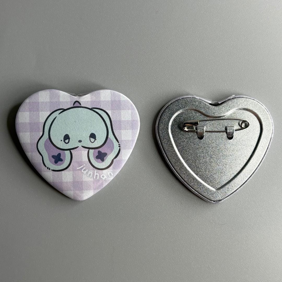 Xdinary Heroes Xdinary Monsters Character Handmade Heart Shaped Pin Back Buttons
