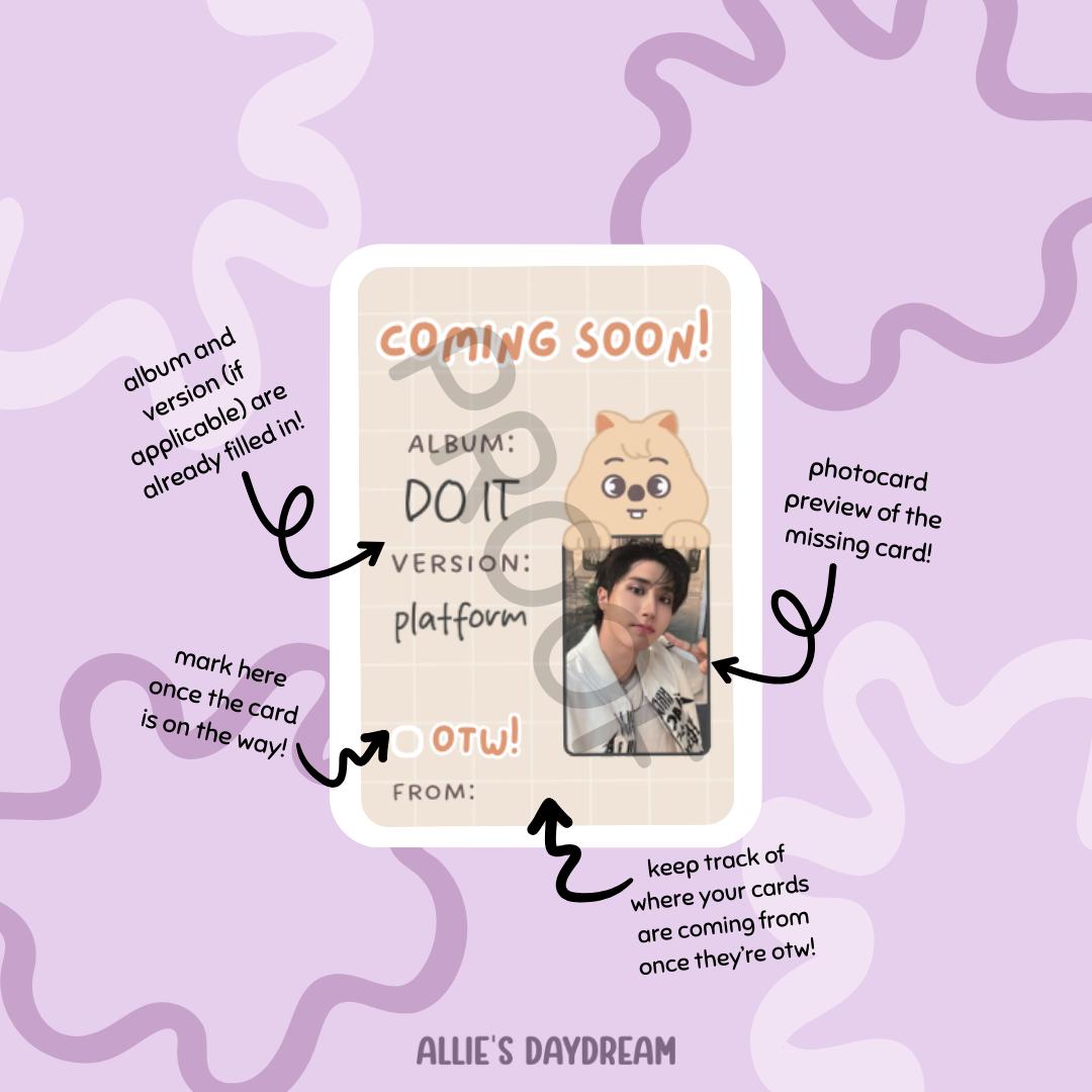 Stray Kids Jisung Han Quokka SKZOO Photocard Placeholder With Photocard Preview (Digital Download PDFs)