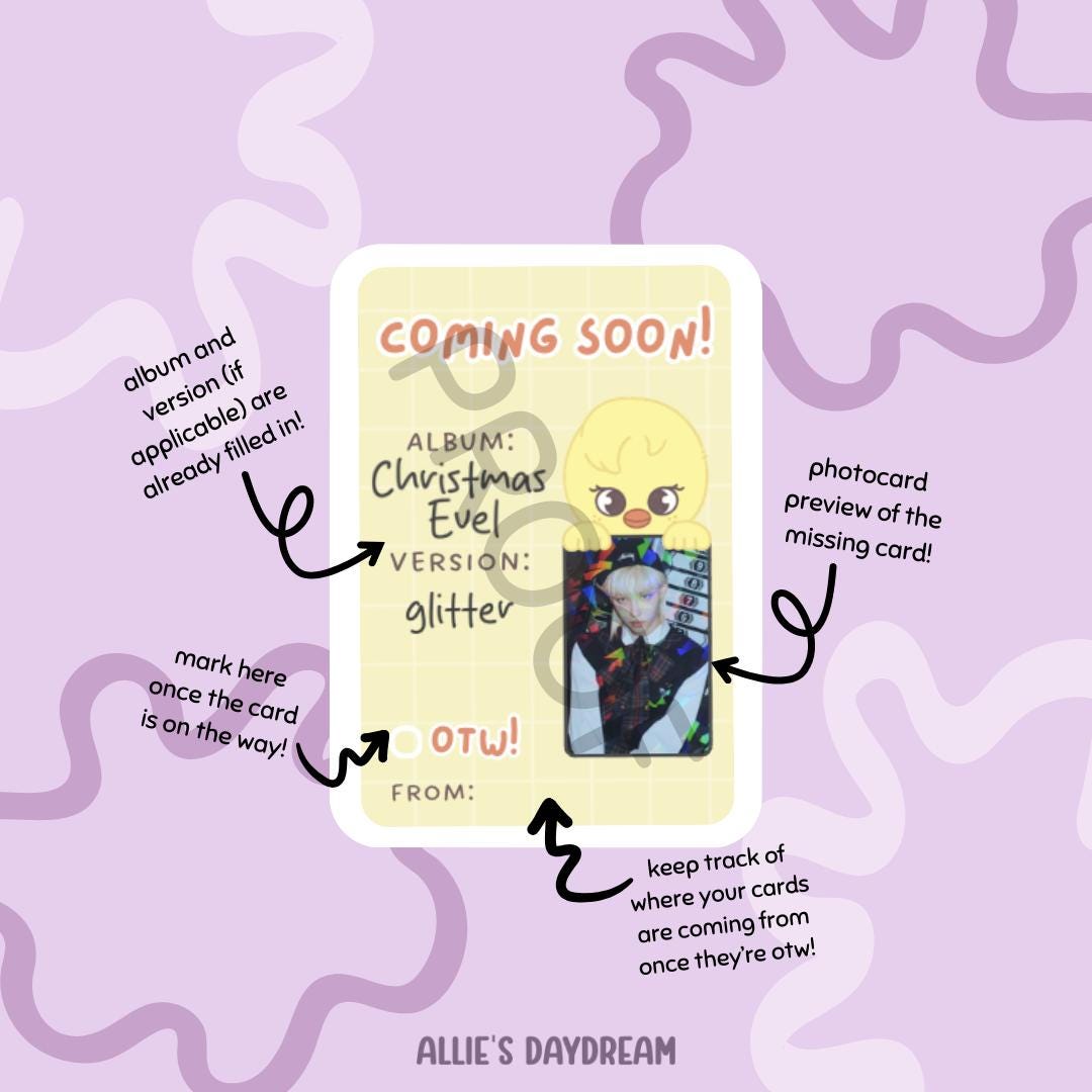 Stray Kids Felix Bbokari SKZOO Photocard Placeholder With Photocard Preview (Digital Download PDFs)