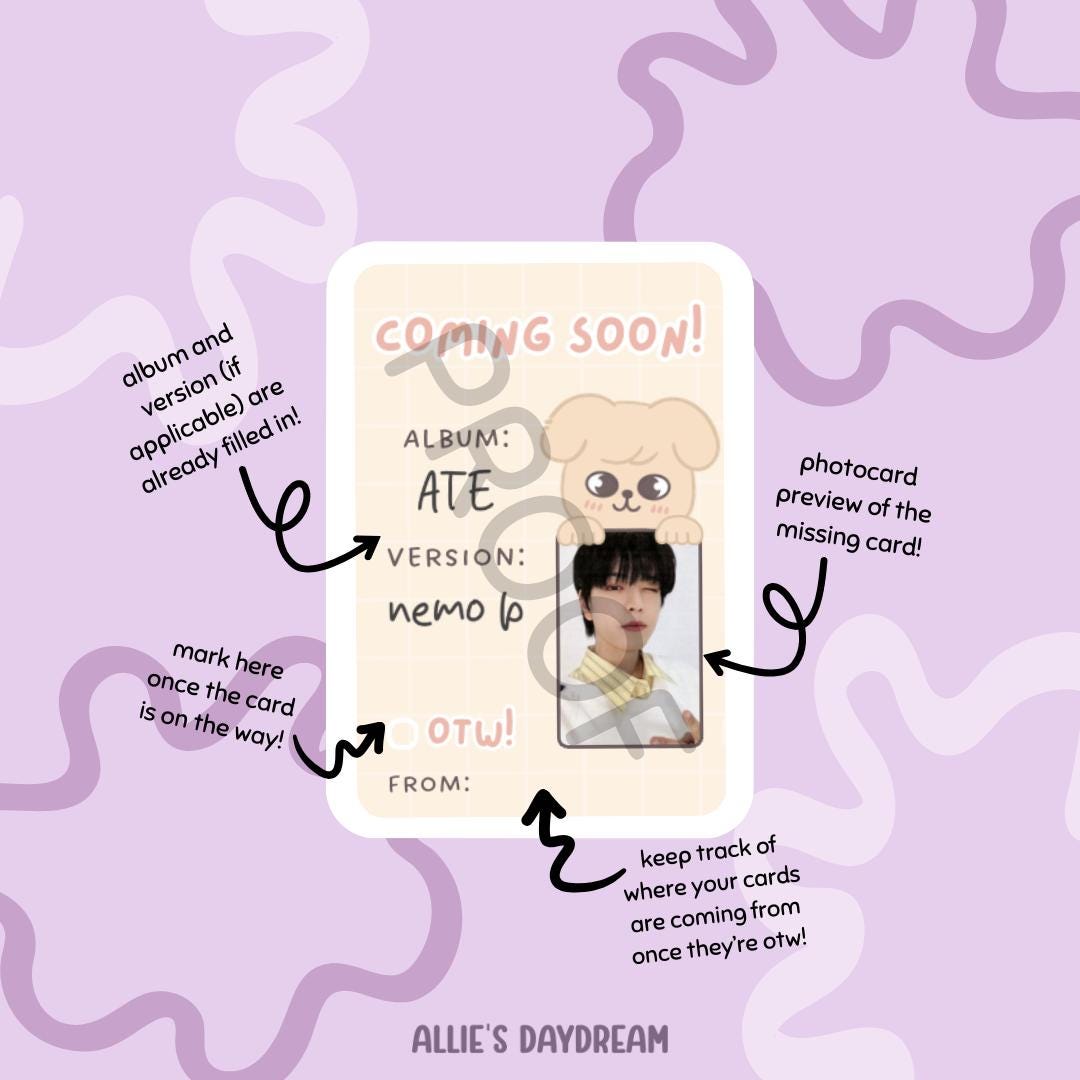 Stray Kids Seungmin Puppy M SKZOO Photocard Placeholder With Photocard Preview (Digital Download PDFs)