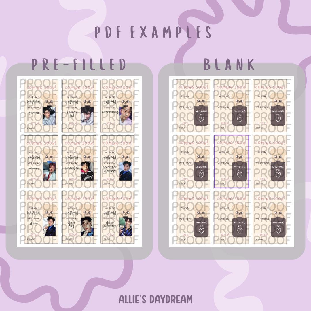 Stray Kids Seungmin Puppy M SKZOO Photocard Placeholder With Photocard Preview (Digital Download PDFs)